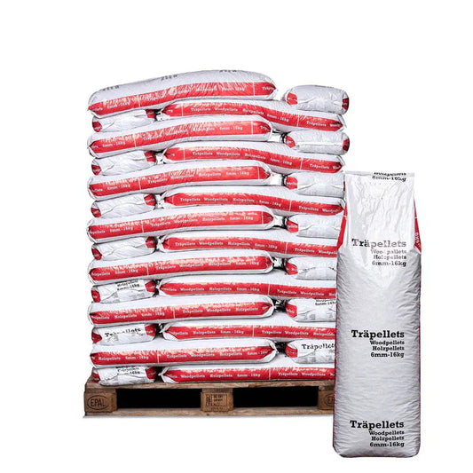 Svensk pellets 832kg, 16kg påsar, A1 kvalité 6 mm - Fraktfri