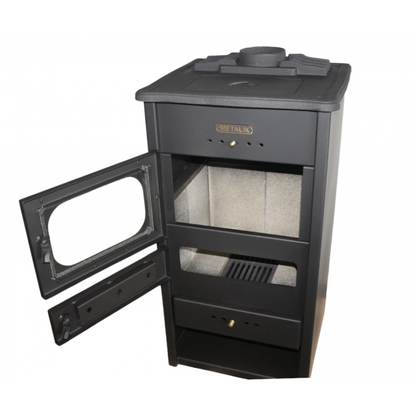 Braskamin Metalik Classic, med topp av massivt gjutjärn, 10.1 kW